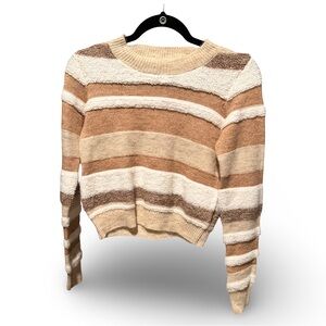 🤎 Cozy Neutral Striped Knit Sweater 🤎 (Size XS)